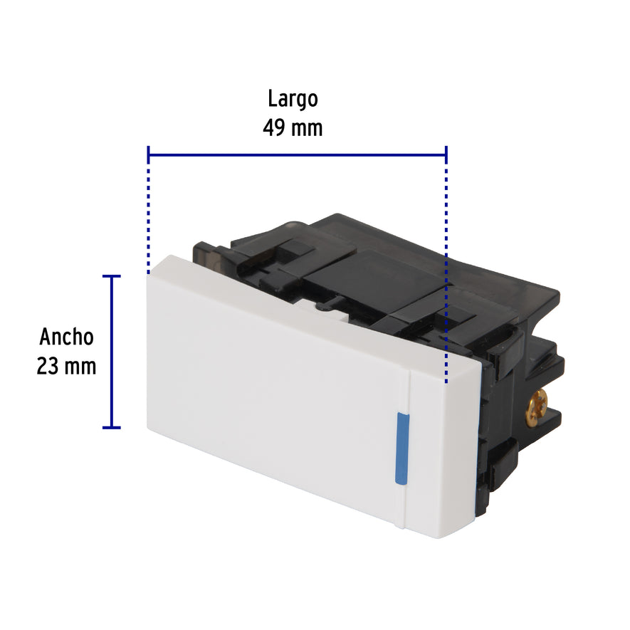 Interruptor sencillo 1 módulo, línea Española, color blanco Caja con 12, 47045