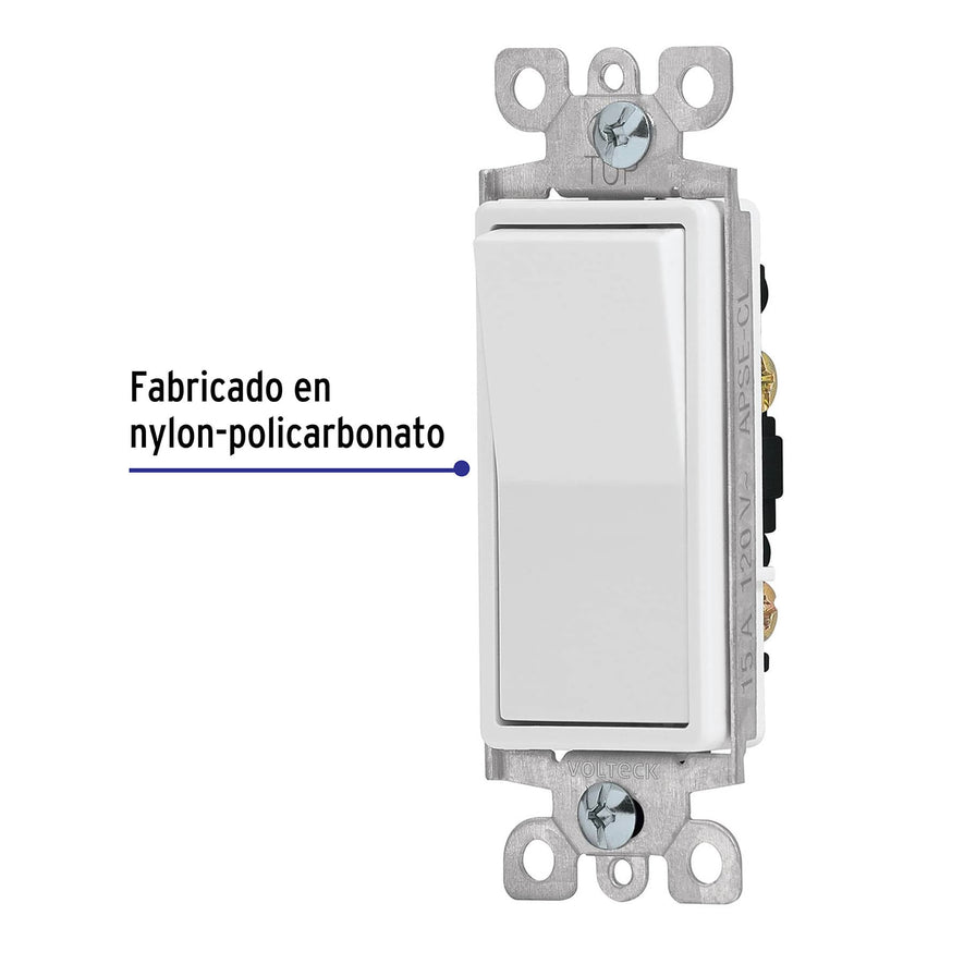 Interruptor de tres vías, línea Classic, Volteck Caja con 5, 46009