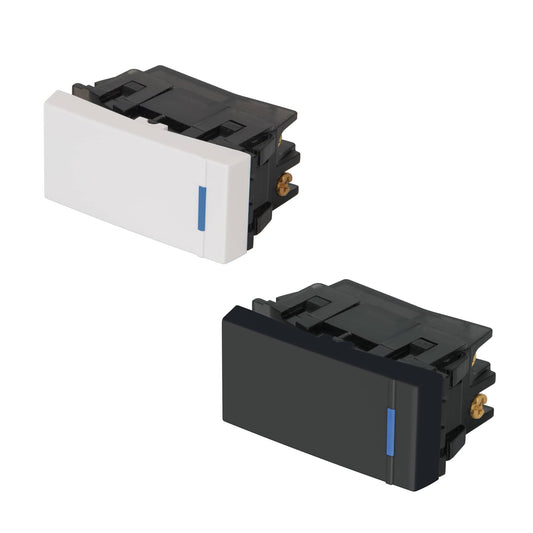 Interruptor de 3 vías, 1 módulo, línea Española,color negro Caja con 12, 47988