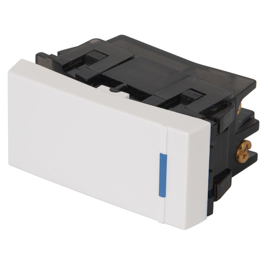 Interruptor de 3 vías, 1 módulo, línea Española,color blanco Caja con 12, 47048