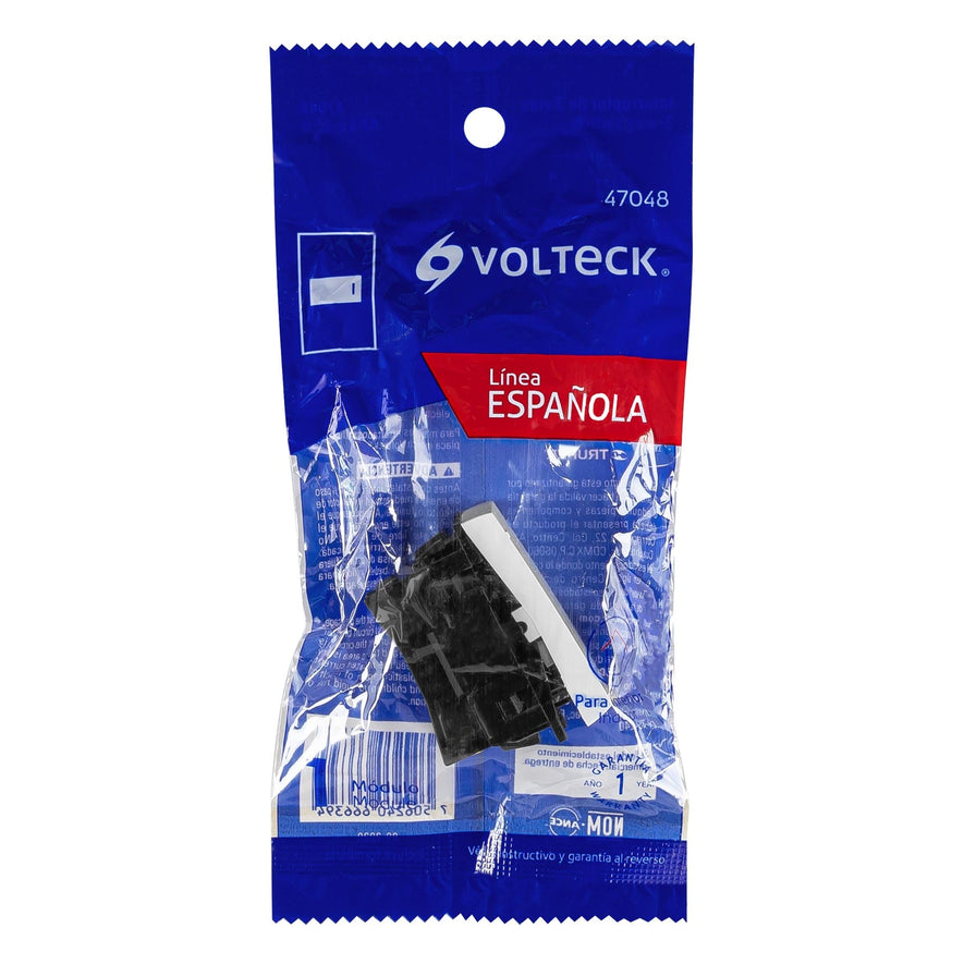 Interruptor de 3 vías, 1 módulo, línea Española,color blanco Caja con 12, 47048