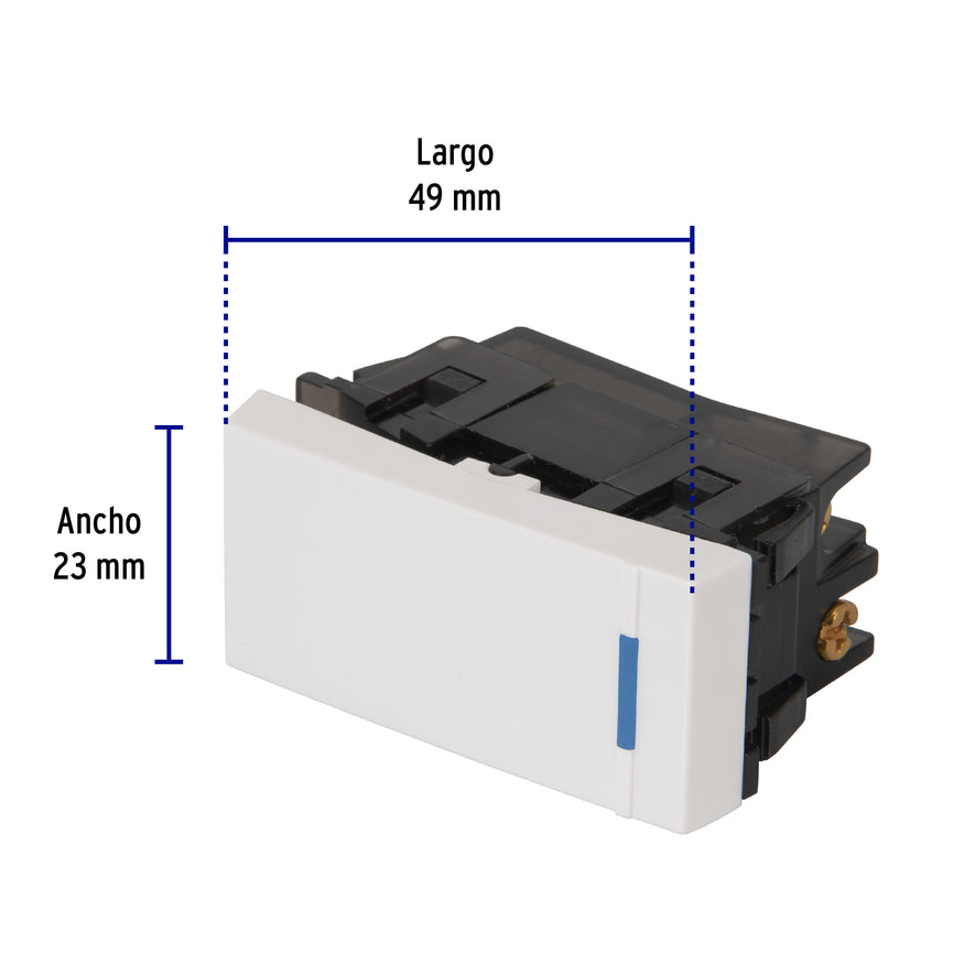 Interruptor de 3 vías, 1 módulo, línea Española,color blanco Caja con 12, 47048