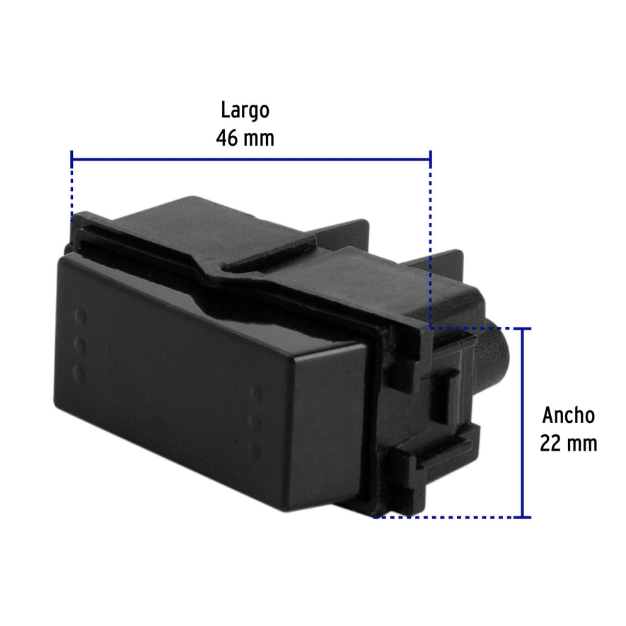 Interruptor de 3 vías, línea Italiana, color negro, Volteck Caja con 12, 47608