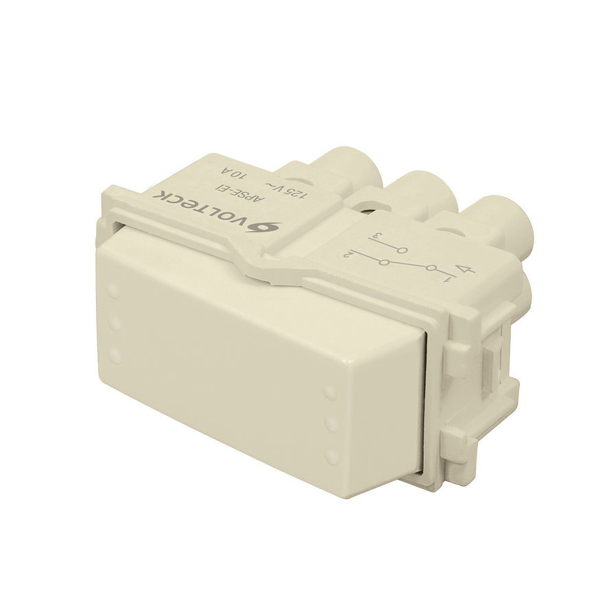 Interruptor de 3 vías, línea Italiana, color marfil, Volteck Caja con 12, 48083