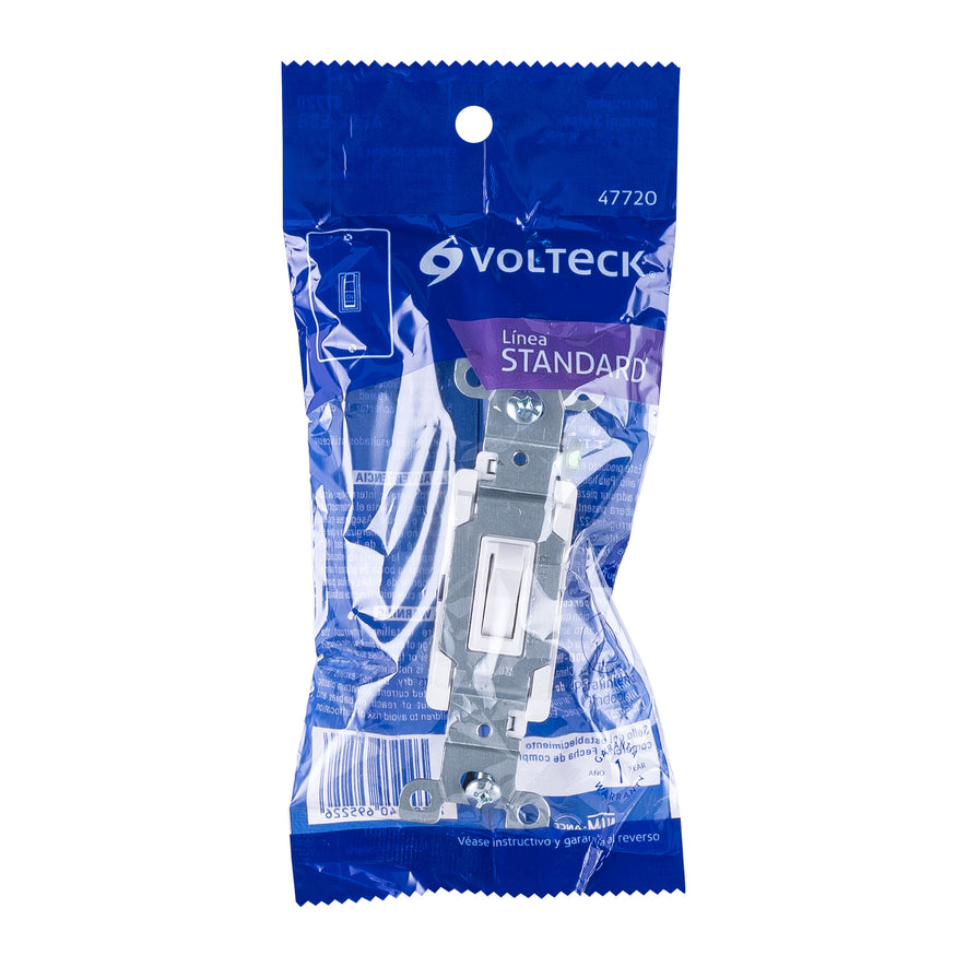 Interruptor vertical de palanca, 3 vías, Standard, blanco Caja con 10, 47720