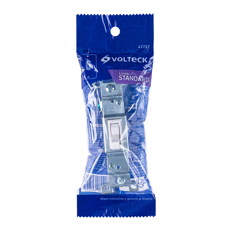 Interruptor vertical de palanca, Standard, blanco, Volteck Caja con 10, 47727