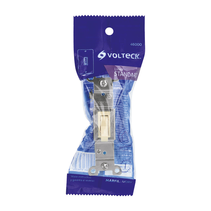 Interruptor vertical de palanca, Standard, marfil, Volteck Caja con 10, 46000