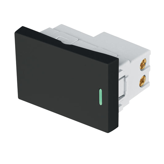 Interruptor de 3 vías negro de 1.5 módulos, línea Lisboa Caja con 12, 47877