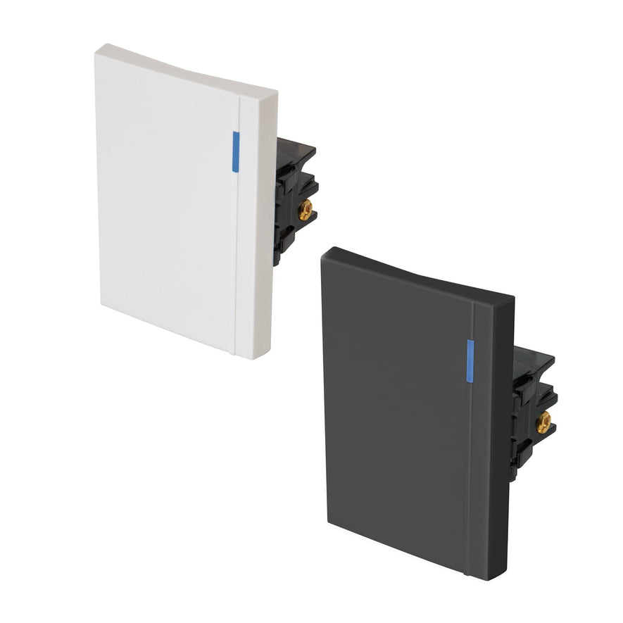 Interruptor sencillo 3 módulos, línea Española, color negro Caja con 12, 47987