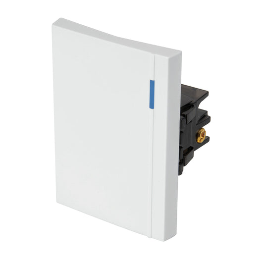 Interruptor sencillo 3 módulos, línea Española, color blanco Caja con 12, 47047