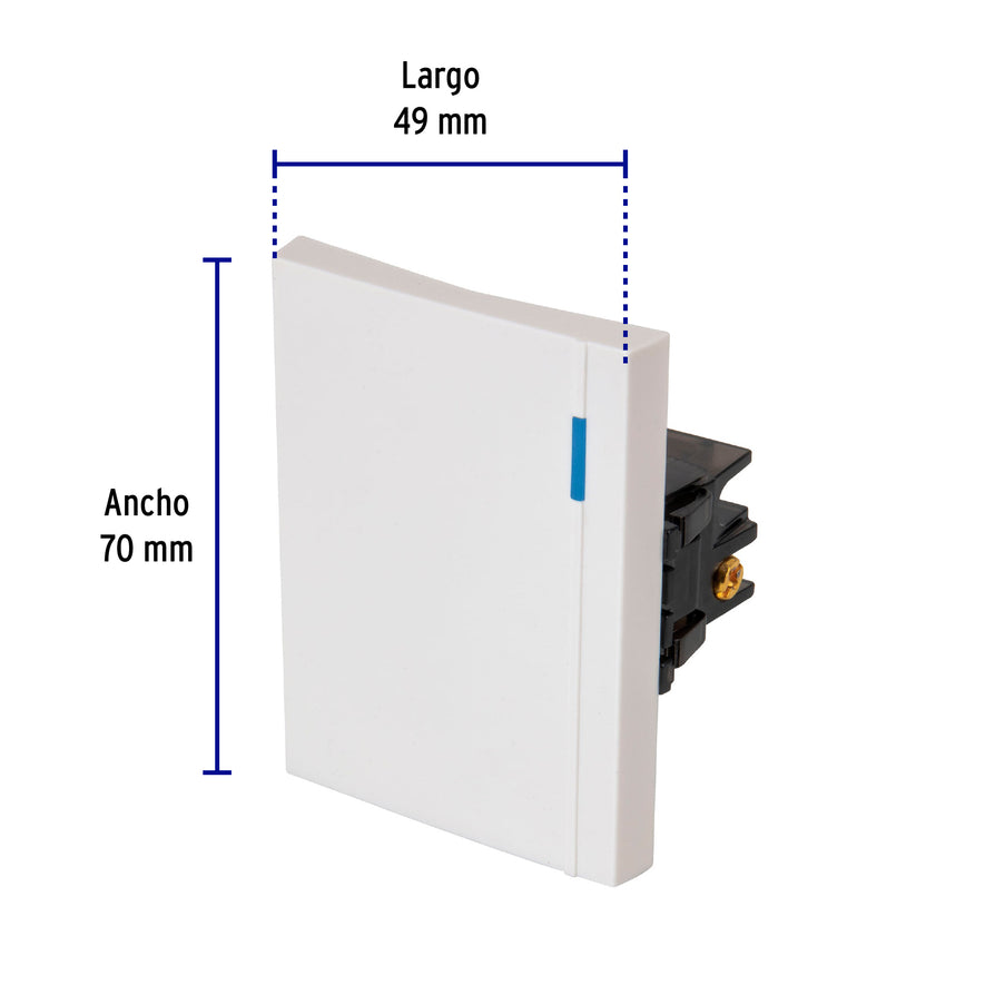 Interruptor sencillo 3 módulos, línea Española, color blanco Caja con 12, 47047