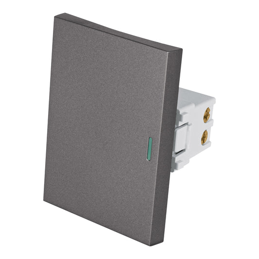 Interruptor 3 vías acero inox de 3 módulos, línea Lisboa Caja con 12, 47825