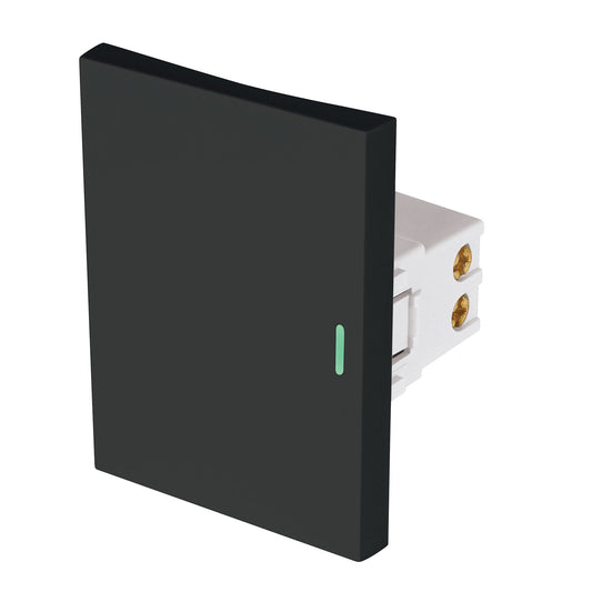 Interruptor sencillo negro de 3 módulos, línea Lisboa Caja con 12, 47875