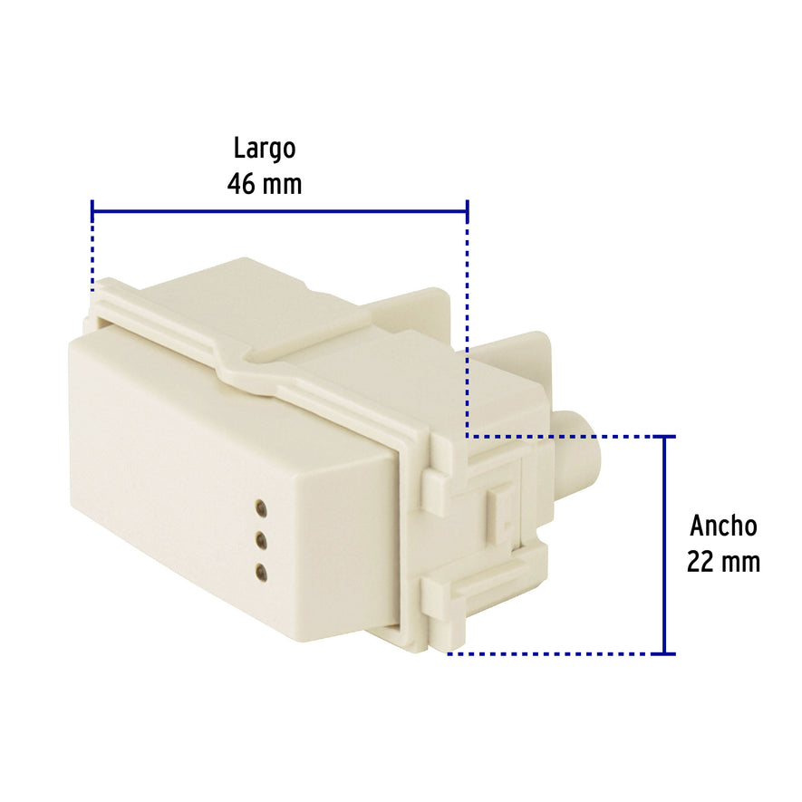 Interruptor de 3 vías con luz piloto, línea Italiana, marfil Caja con 12, 48056