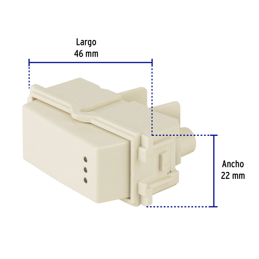 Interruptor sencillo con luz piloto, línea Italiana, marfil Caja con 12, 48055