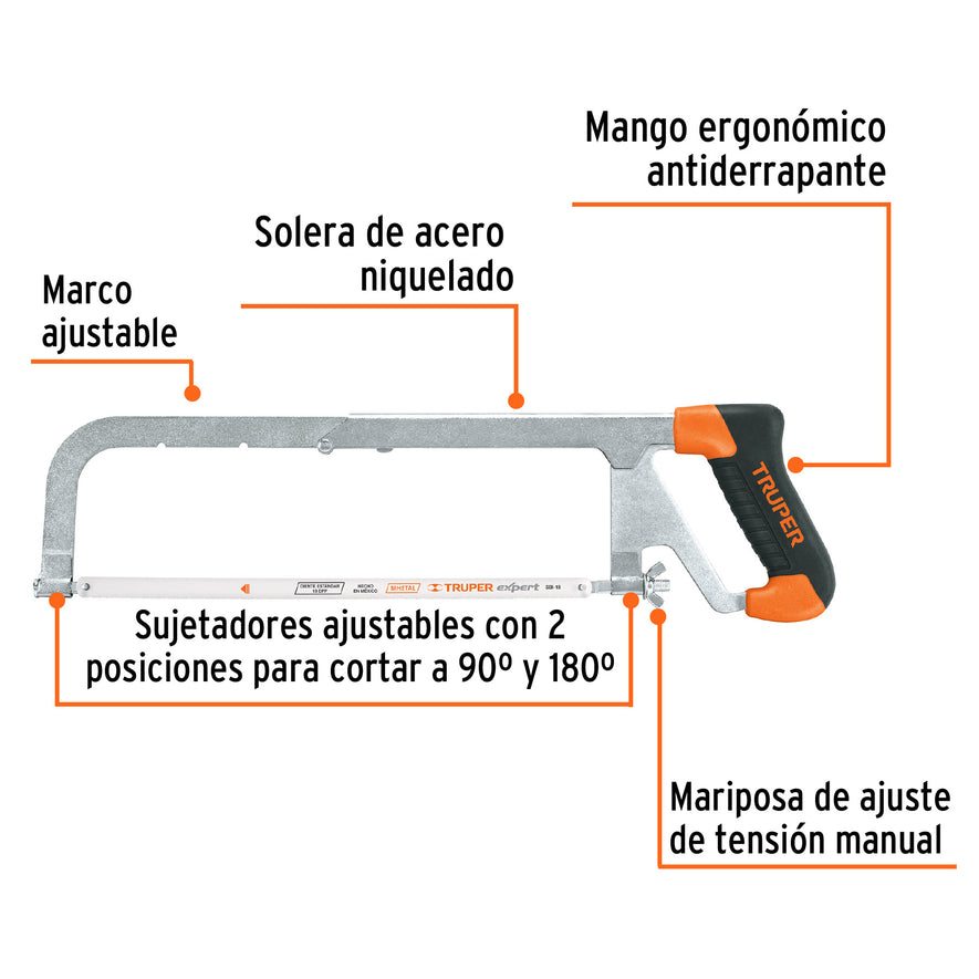 Arco 12' profesional ajustable de solera para segueta Caja con 3, 10230