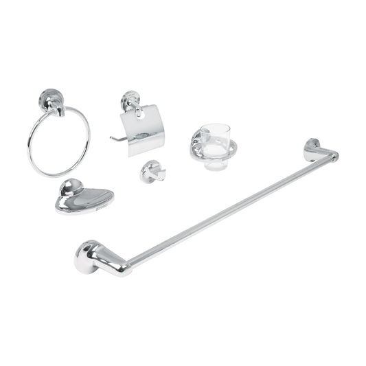 Juego de 6 accesorios para baño metálicos, Foset Aqua, 49395