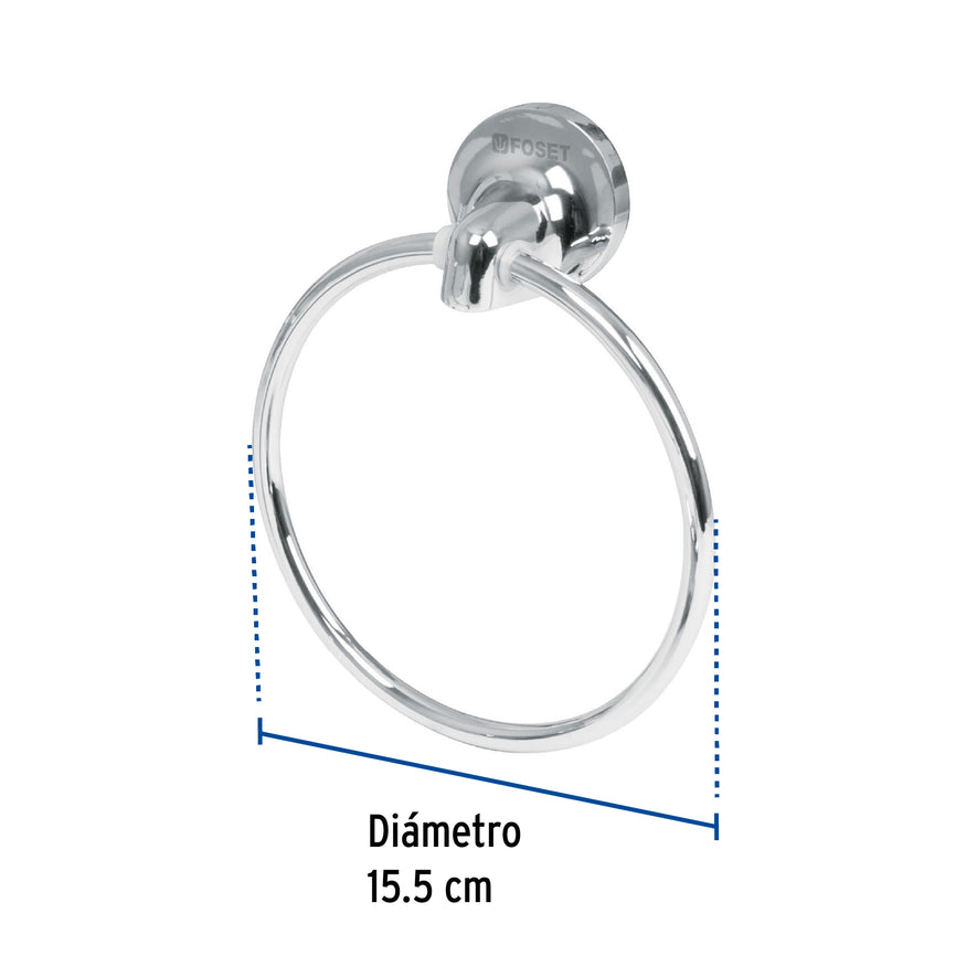 Toallero de argolla de acero inoxidable, Foset Aqua Caja con 6, 49396