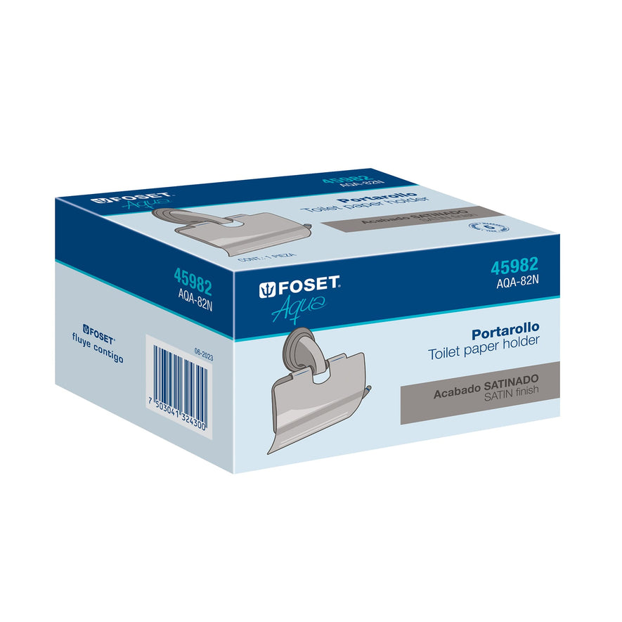 Portarrollo metálico acabado satín, Foset Aqua Caja con 6, 45982