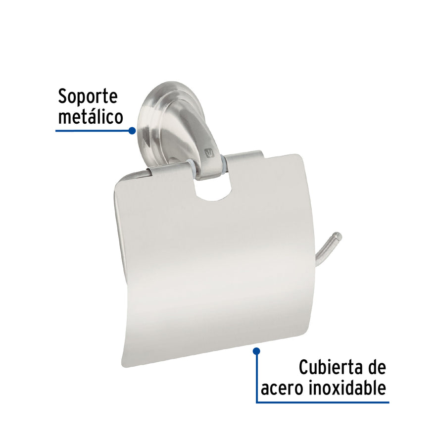 Portarrollo metálico acabado satín, Foset Aqua Caja con 6, 45982