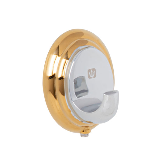 Gancho sencillo metálico acabado cromo-oro, Foset Aqua Caja con 6, 45985