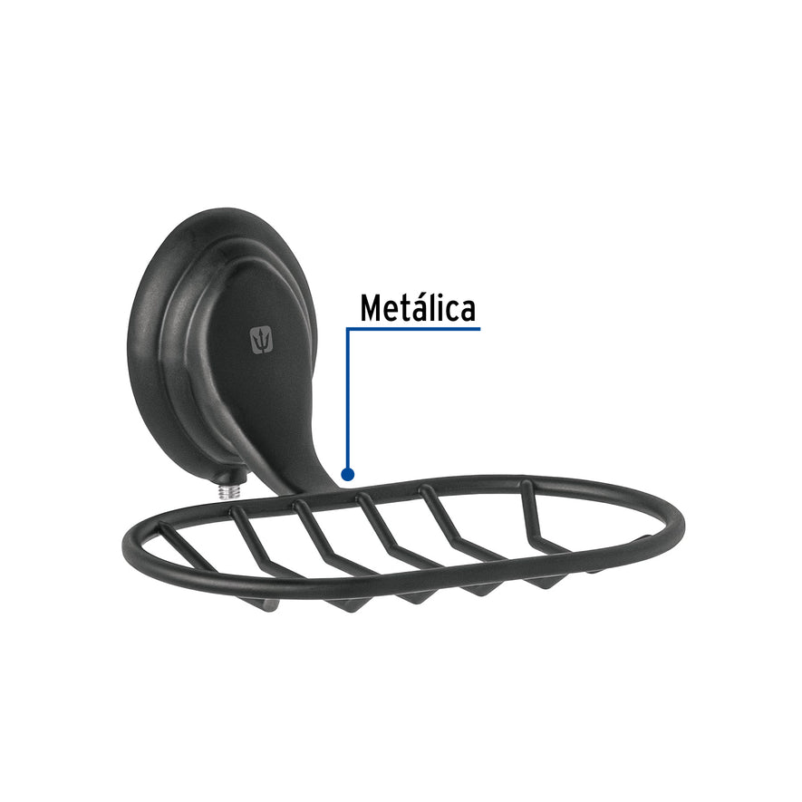 Jabonera metálica negro, Foset Aqua Caja con 6, 45991