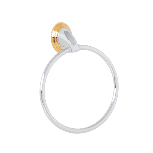 Toallero argolla metálico acabado cromo-oro, Foset Aqua Caja con 6, 45997