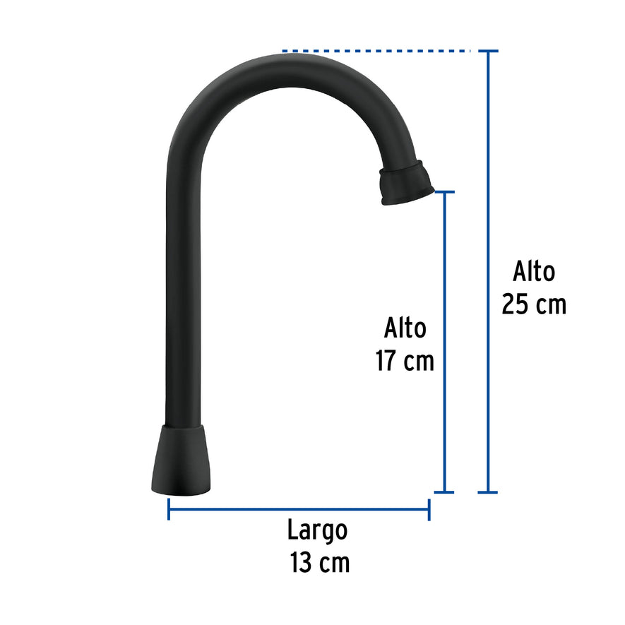 Cuello tipo bar para mezcladora de lavabo, negro mate, Aqua, 46725