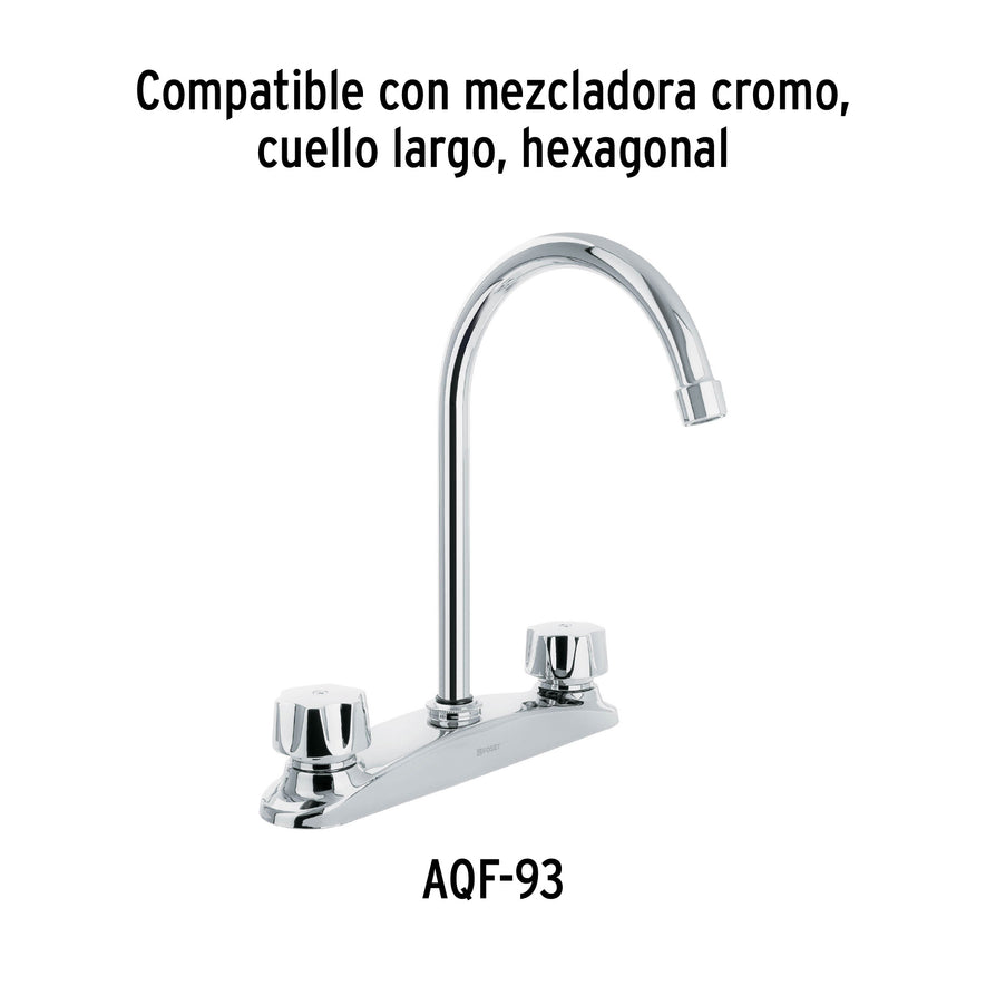 Cuello curvo para mezcladora de fregadero, cromo, Aqua, 46729