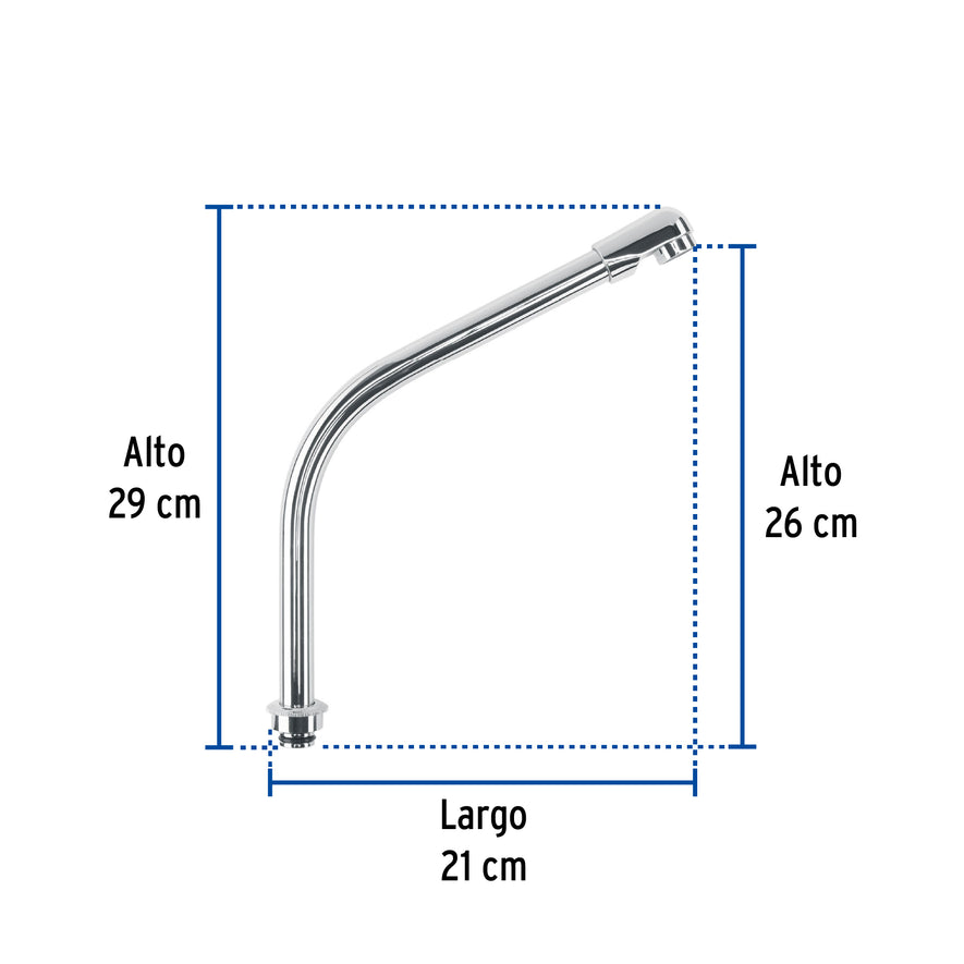 Cuello tipo cobra p/mezcladora de fregadero de manerales hex, 46730