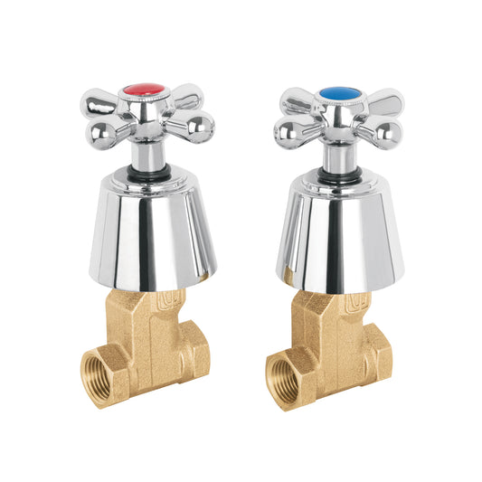 Juego llaves empotrar roscables, cruceta, Aqua, 49796