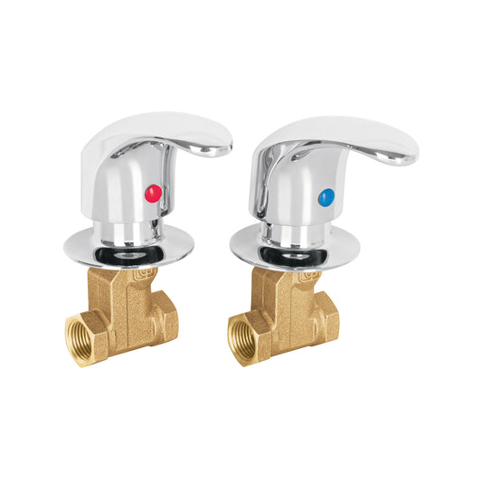 Juego llaves empotrar roscables, palanca, Aqua, 49797