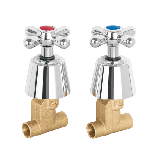 Juego llaves empotrar soldables, cruceta, Aqua, 49798