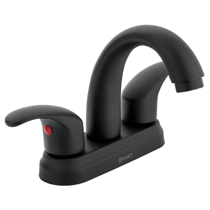 Mezcladora lavabo 4' negro, nariz curva, palanca, AQUA, 45357