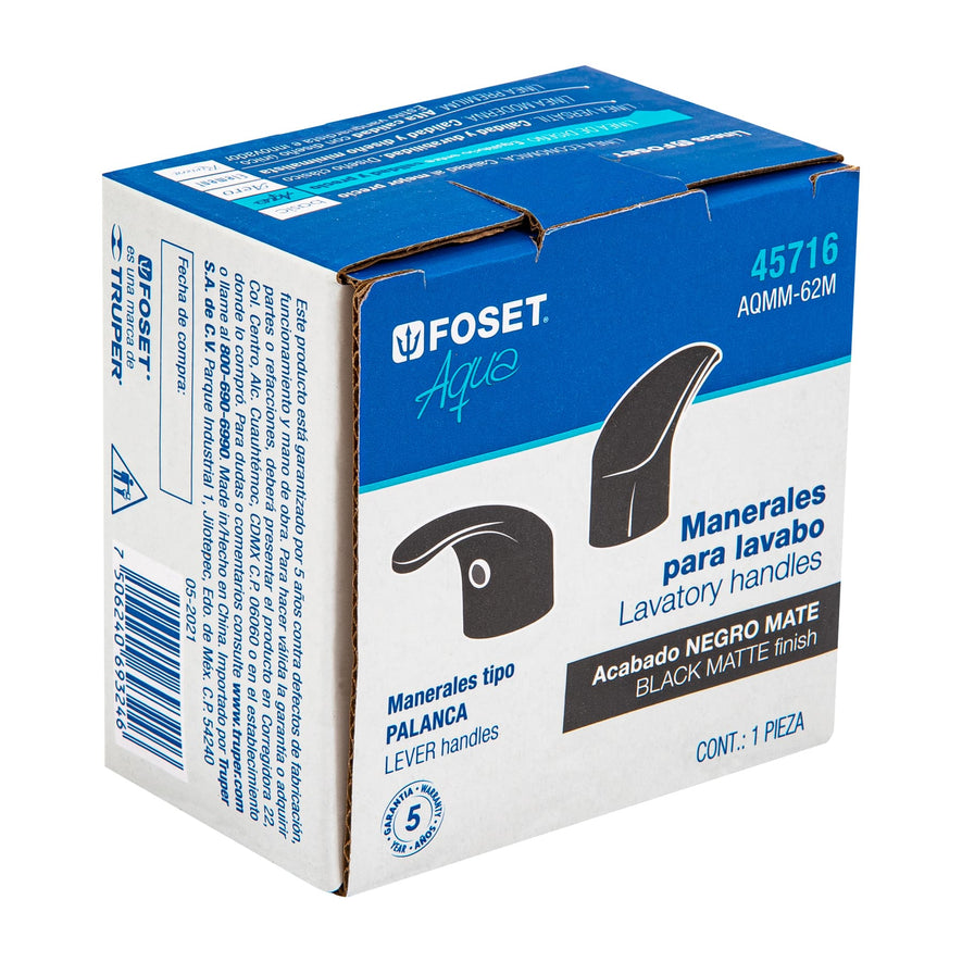 Juego manerales de palanca p/lav-fregadero,negro mate,Aqua, 45716