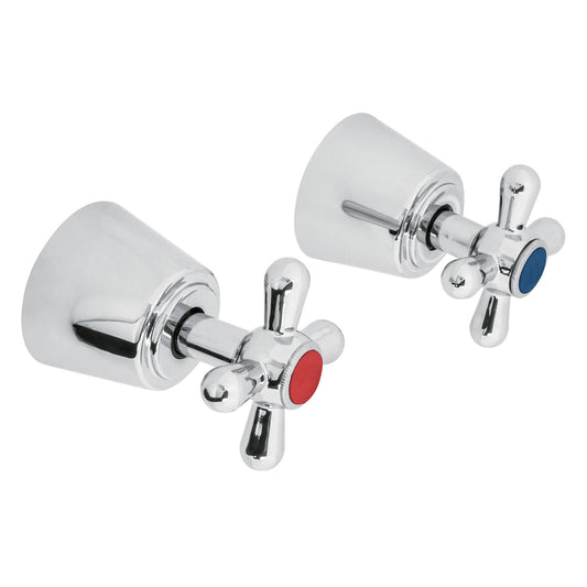 Juego de manerales de cruceta para regadera, cromo, Aqua Caja con 6, 49785