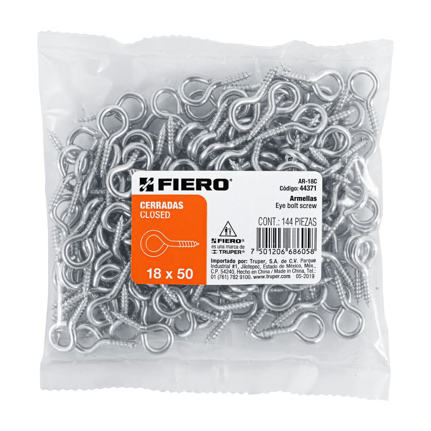 Bolsa con 144 armellas cerradas de 18 x 50, Fiero Caja con 6, 44371