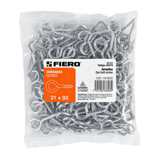 Bolsa con 144 armellas cerradas de 21 x 80, Fiero Caja con 6, 44374