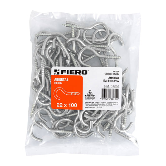 Bolsa con 72 armellas abiertas de 22 x 100, Fiero Caja con 6, 44382