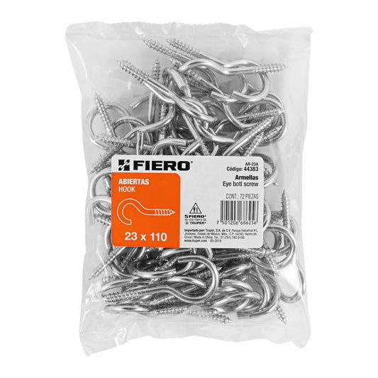 Bolsa con 72 armellas abiertas de 23 x 110, Fiero Caja con 6, 44383