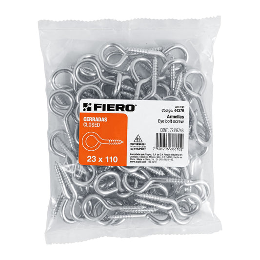 Bolsa con 72 armellas cerradas de 23 x 110, Fiero Caja con 6, 44376