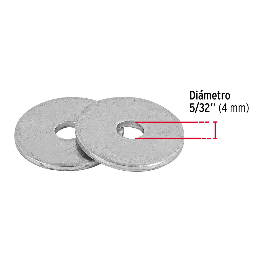 Bolsa con 1 kg de arandelas planas de 5/32', Fiero Caja con 6, 44541