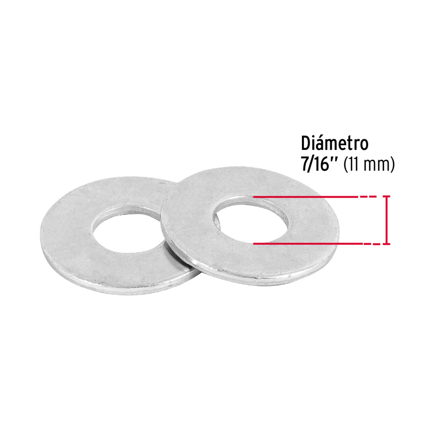 Bolsa con 1 kg de arandelas planas de 7/16', Fiero Caja con 6, 44546