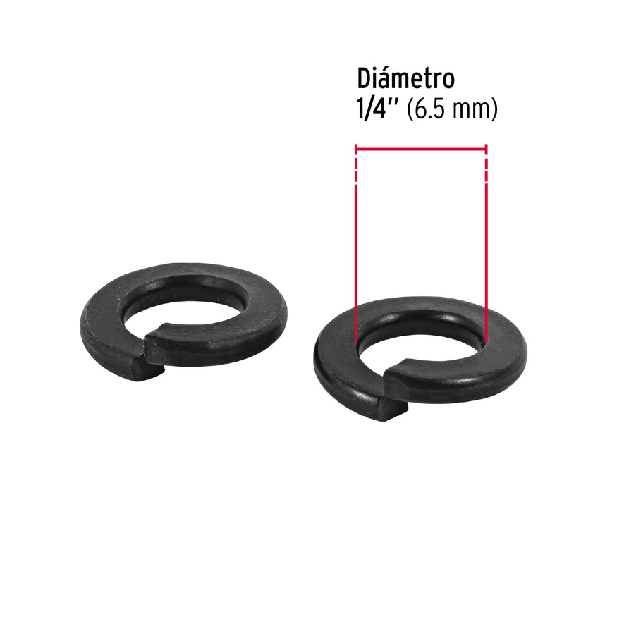 Bolsa con 200 arandelas de presión de 1/4', Fiero Caja con 6, 44686