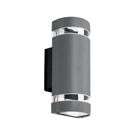 Arbotante exterior con 2 spots, lámparas no incluida, gris, 45409