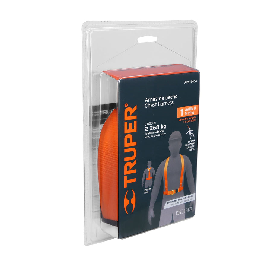 Arnés de pecho con 1 anillo, Truper Caja con 2, 14431