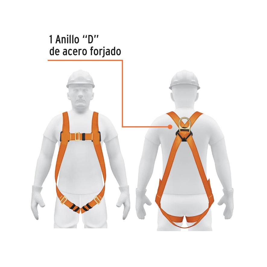 Arnés de cuerpo completo con 1 anillo, ANSI, Truper, 14432