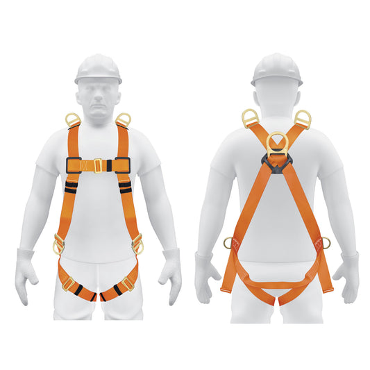 Arnés de cuerpo completo con 5 anillos, ANSI, Truper, 14434