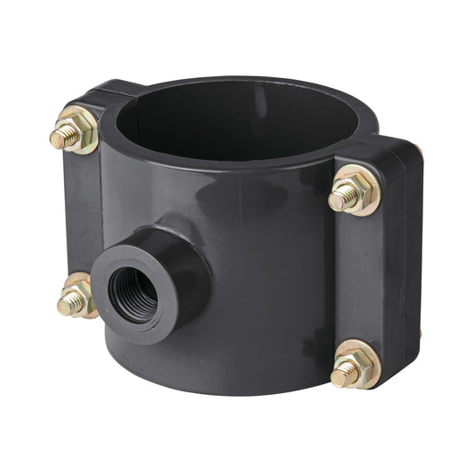 Abrazadera para toma domiciliaria PP 3' x 1/2', Foset Caja con 4, 40714