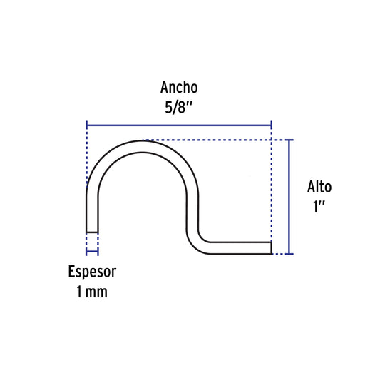 Bolsa con 10 abrazaderas 1' tipo uña para tubo, Volteck Caja con 10, 46922